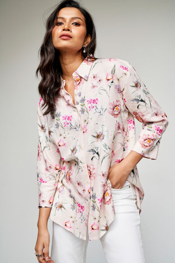 Blushing Blooms Top, Cream, image 1